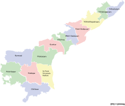 Andhra Pradesh districts map from 2 June 2014